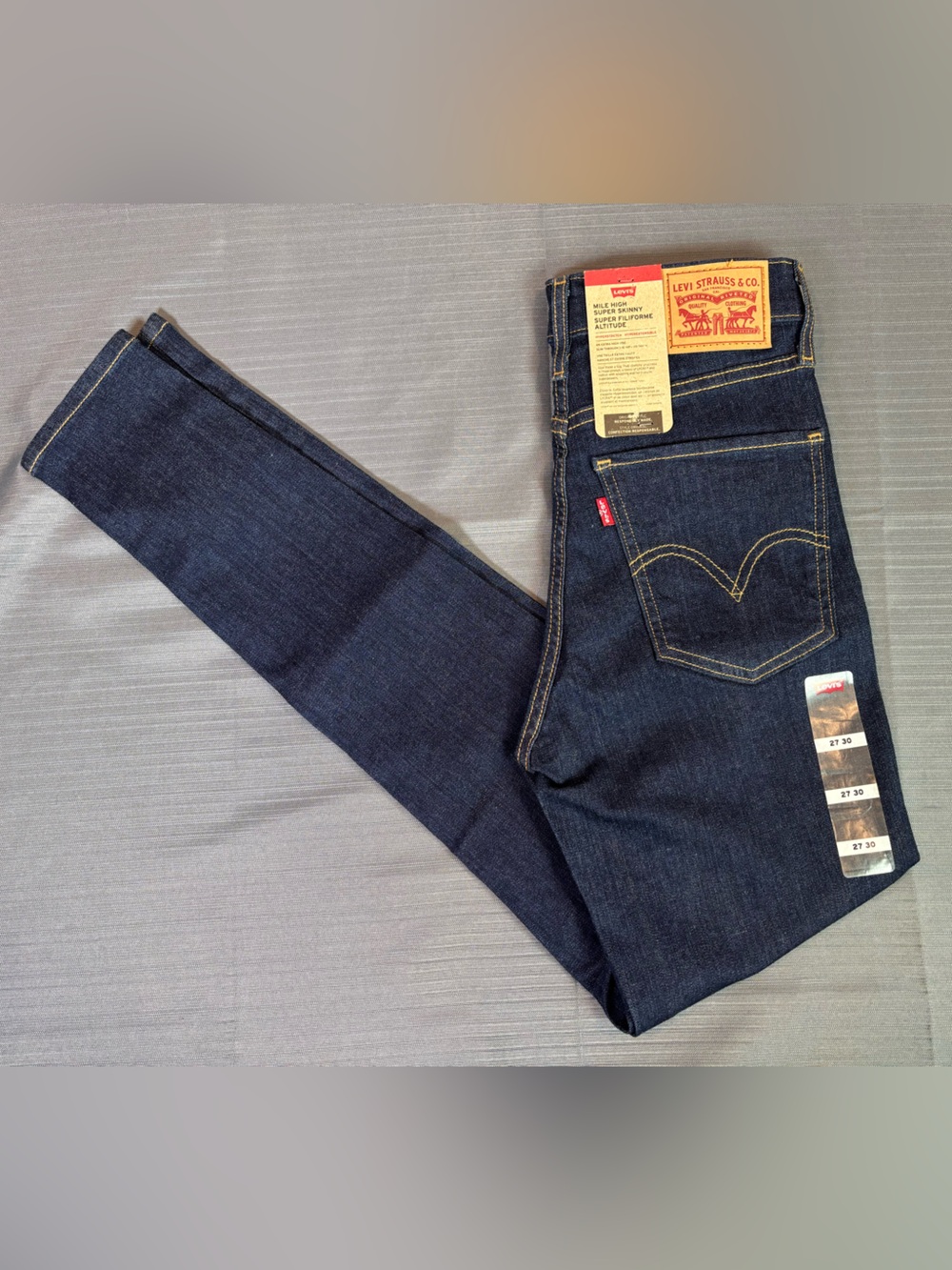 Levi’s Mile High Super Skinny Jeans NWT W27 L30 Dark Indigo Stretch Denim